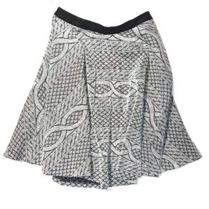 NWOT Jacquard Skirt black and white swing skirt
